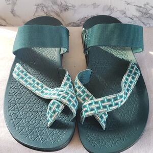 Chaco Dark Teal Sandals with Textured Straps